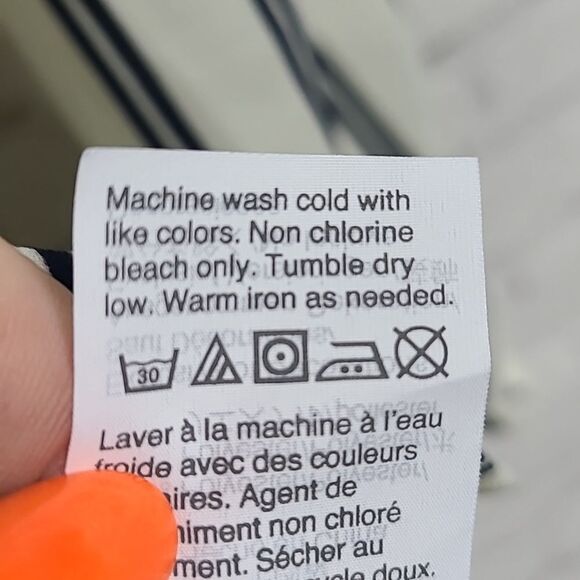 J.Crew Navy Blue Stripe Off the Shoulder Top Sailor Bow Tie Blouse - Picture 8 of 10